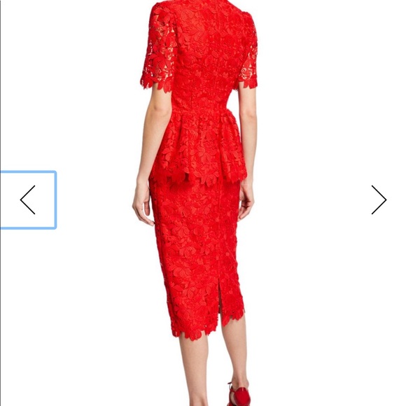 Red lace peplum dress - Picture 2 of 11